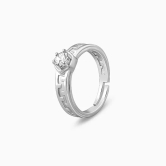 Silver Classic Zircon Ring For Him