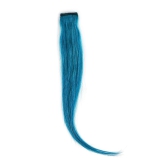 RefynHair - 100% Natural Human Hair Extensions Wigs | Teal Color Streax | 20 Inches | Pack of 1 | Streaks Highlighter For Women And Girls | Rainbow Color Hair Extensions for Festival Party