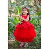 Cutedoll Red Net Kids Parywear Dress-6-12 Month