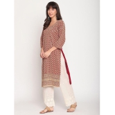 Queenley - Brown Cotton Women's Straight Kurti ( Pack of 1 ) - 4XL