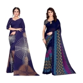 LEELAVATI - Blue Georgette Saree With Blouse Piece ( Pack of 2 ) - Blue