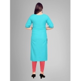 Kapadia - Turquoise Rayon Womens Straight Kurti ( Pack of 1 ) - None