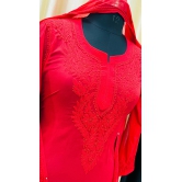 Short Top & Dupatta sets-Blood Red / Premium Soft Georgette