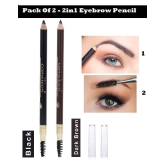 Cameleon Eyebrow Pencil | Pack of 2(Shade - Black and Brown)