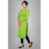 HAYA - Lime Green Rayon Womens Straight Kurti ( Pack of 1 ) - None