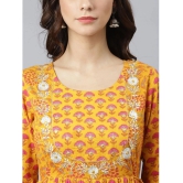 Janasya - Mustard Cotton Womens Tiered Flared Kurti ( Pack of 1 ) - None