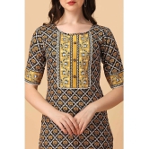 Glomee - Black Crepe Womens Straight Kurti ( Pack of 1 ) - None