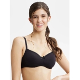 Jockey 1723 Wirefree Padded Super Combed Cotton Elastane Lace Styling T-Shirt Bra - Black - None