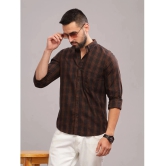 Paul Street 100% Cotton Slim Fit Checks Full Sleeves Mens Casual Shirt - Brown ( Pack of 1 ) - None