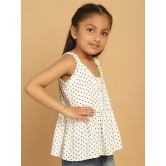 MINI & MING Girls Polka Dot Print Shoulder Straps Peplum Top