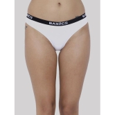 BASIICS By La Intimo Pack of 2 Cotton Lycra Solid Womens Bikini ( White ) BCPBR080B - None