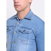 Rodamo Men Blue Washed Denim Jacket with Patchwork