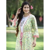 Juniper - Green Cotton Blend Womens Double Layered Kurti ( Pack of 1 ) - None