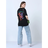 Women FORCES Printed Oversized T-Shirt-S / Black