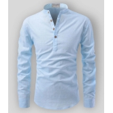 Life Roads - Sky Blue Cotton Mens Shirt Style Kurta ( Pack of 1 ) - None