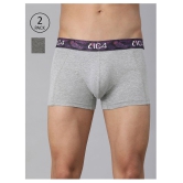 IC4 - Grey Melange Cotton Blend Men's Trunks ( Pack of 2 ) - S