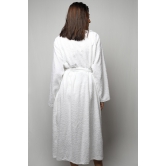 Towel material bathrobe - full length-White / Custom