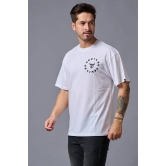 Go Devil (in Black) Printed White Oversized T-Shirt for Men S