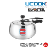 UCOOK By United Ekta Engg. Stainless Steel Silvo Induction Pressure Cooker, 2 Litre, Silver