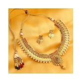 Sukkhi Alloy Golden Traditional Necklaces Set Choker - Golden