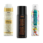 Riya Intense Gold & Black Rock & Melody Perfume Body Spray for Unisex 150 ml ( Pack of 3 )