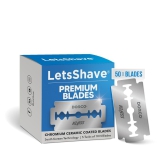 LetsShave Premium Blade, Pack of 50 Blades, 5 Tucks of 10 Blades, Chromium Ceramic Coated Blades, South Korea Technology, Blades for Men