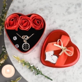 Valentine's Adornments Jewelry & Artificial Flower Heart Box