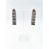 Mandapa Oxidised silver earring with turquoise beads