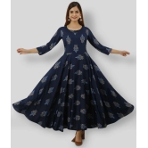 Lee Moda - Blue Rayon Womens Anarkali Kurti ( Pack of 1 ) - XXL