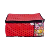 Sh Nasima  Non Woven Printed Saree Cover Bag Wardrobe with Transparent Window(, Pack of 9, Red)