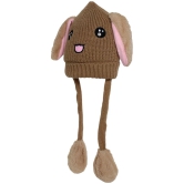 Zacharias Boy & Girl Winter Woolen Rabbit Moving Ear Cap (Free Size_Pack of 1) - None