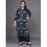 Tissu Cotton Printed Kurti With Palazzo Women''s Stitched Salwar Suit - Multicolor ( Pack of 1 ) - None