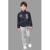 DKGF Fashion - Navy Blue Cotton Blend Boys Shirt & Pants ( Pack of 1 ) - None