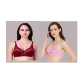 Kiran Enterprises - Multicolor Net Non Padded Womens T-Shirt Bra ( Pack of 2 ) - None