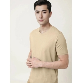 Radprix Cotton Regular Fit Solid Half Sleeves Mens T-Shirt - Beige ( Pack of 1 ) - None