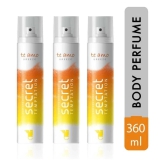 secret temptation Te Amo Breeze Perfume Pack of 3 Deodorant Spray - For Women (240 ml, Pack of 3)