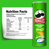 Pringles Potato Chips - Sour Cream & Onion Flavour, Crunchy & Crispy, 134 G Can