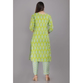 HIGHLIGHT FASHION EXPORT - Green Straight Cotton Womens Stitched Salwar Suit ( Pack of 1 ) - None