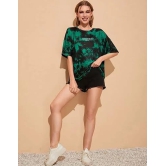 London Hills tie dye Tshirt for Women Oversized t Shirts for Women Drop Shoulder Tshirt Pure Cotton Half Sleeve T-Shirt Green Black