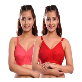 Elina Pack of 2 Cotton Non Padded Womens Everyday Bra ( Multi Color ) - 44D