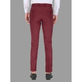 Playerz - Maroon Polycotton Slim - Fit Mens Formal Pants ( Pack of 1 ) - None