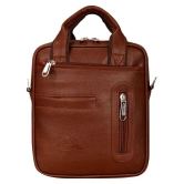 Leather World Messenger Bag Tan Leather Casual Messenger Bag - Tan