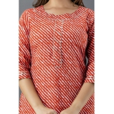 Lee Moda - Orange Cotton Womens Straight Kurti ( Pack of 1 ) - None