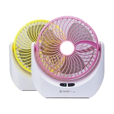 Rechargeable 1.88 Watts High Speed Table Fan, LED Light for Home, Office Desk, Kitchen (Multicolour)