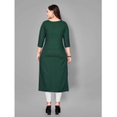 RIAANA - Green Rayon Women's Straight Kurti ( Pack of 1 ) - None