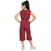 Arshia Fashions - Maroon Crepe Girls Capri Jumpsuit ( Pack of 1 ) - None