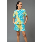 Yellow & Sky Blue Co-ord Set for Women L