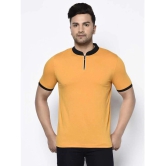 Glito - Mustard Cotton Blend Regular Fit Mens T-Shirt ( Pack of 1 ) - None