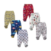 NammaBaby - Cotton Blend Multi Color Trackpant For Baby Boy ( Pack of 6 ) - None