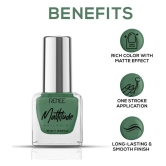 RENEE Mattitude Nail Paint - Moss Green, Quick Drying, Matte Finish, 10ml